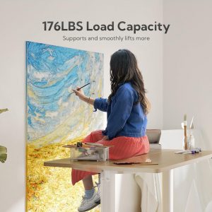 Claiks Electric Standing Desk, Adjustable Height Stand up Desk, 55x24 Inches Sit Stand Home Office Desk with Splice Board, White Frame/Nature Top