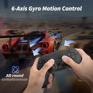 Gatoo Wireless Controller Compatible with PS5/PS5 Slim/PS5 Pro with1500mAh Battery, Dual Vibration, 3.5mm Audio Jack, 6-Axis Motion, Speaker (Black)