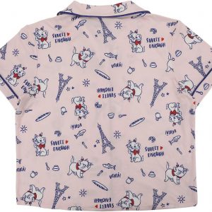 Bioworld Disney The Aristocats Marie Women’s Notch Collar Button-Down Shirt and Shorts Sleepwear Set