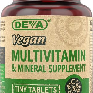 DEVA Multivitamínico vegano para mujeres y hombres con hierro, vitamina C, E, vitaminas del complejo B, zinc, 90 tabletas pequeñas
