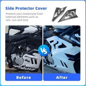 Kits de carrocería de fibra de carbono para moto CF MOTO 675SS, carenado lateral para CFMOTO 675SS 675SR 675SR-R, cubierta protectora del marco del cuerpo (Negro brillante)