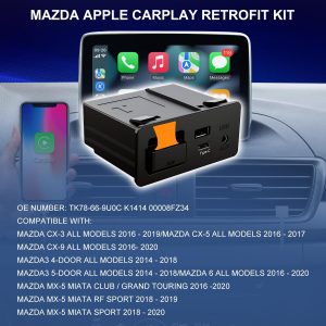Kit de reajuste inalámbrico CarPlay para Mazda tipo C, TK78-66-9U0C, Hub multimedia OEM para el sistema MZD Connect, compatible con Mazda 2/3/6/CX3/CX5/CX9/MX5 2015-2020 (solo admite CarPlay