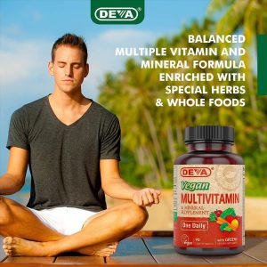 Deva Vegan Vitamins Daily Multivitamin & Mineral Suplemento 90 tabletas, paquete de de 1, 2