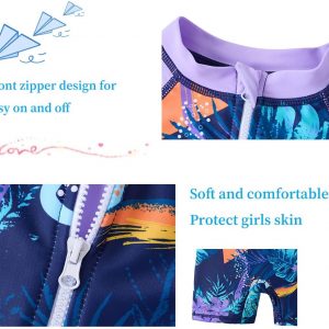 UMELOK - Bañador de una pieza para niñas con manga larga, camiseta térmica con protección UV