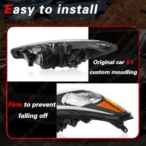 Headlight Assembly Compatible with 2014 2015 2016 Kia Forte Forte5 LX EX 92101-A7200 92102-A7200, Driver & Passenger Side