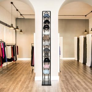 Tandefio 78" Black Floor Standing Hat Rack Tower 12 Tier Hat Display Rack Cap Organizer Metal Hats Stand Hats Wigs Holder for Cap Retail Display Storage Vertically