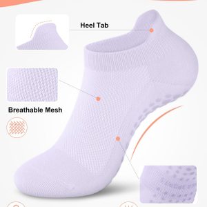 3/6 Pairs Grip Pilates Socks for Women, Non-slip Yoga Athletic Socks for Barre Ballet Barefoot Workout Hospital