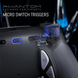 HEXGAMING PHANTOM Pro Controller with 4 Remappable Buttons, 6 Remapping Profiles, 8 Interchangeable Analog Stick, and Adjustable Triggers Compatible with ps5, PC, Mobile - Hall Effect Orochi