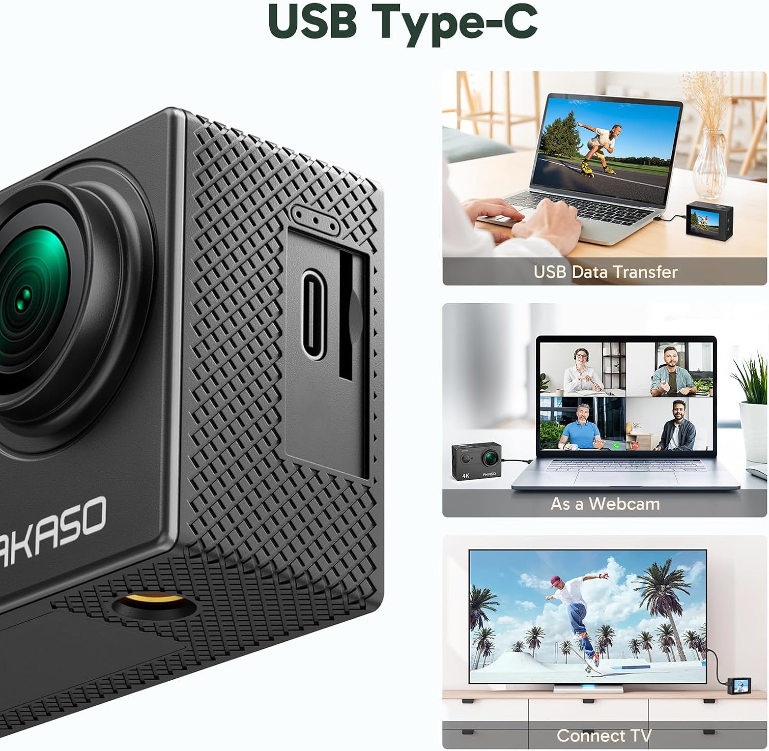 Videocámara sumergible DV con wifi AAKASO EK7000 4K Action Camera Sports.