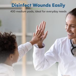 Care Touch Alcohol Wipes Individually Wrapped - Prep Pads with 70% Isopropyl Alcohol, Great for Home, Medical & First Aid Kits Sterilized, Antiseptic 2-Ply Swabs 400 Count