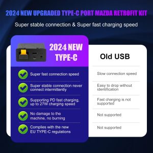 Kit de reajuste inalámbrico CarPlay para Mazda tipo C, TK78-66-9U0C, Hub multimedia OEM para el sistema MZD Connect, compatible con Mazda 2/3/6/CX3/CX5/CX9/MX5 2015-2020 (solo admite CarPlay