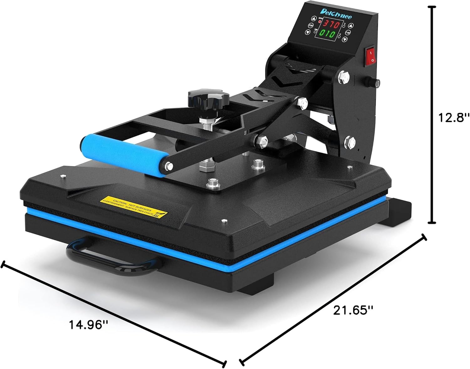 Delclynee 15" x 15" High Pressure Heat Press Machine for T Shirts, Industrial-Quality Digital Sublimation Printer for Heat Transfer Vinyl