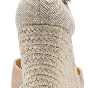 FISACE Womens Summer Espadrille Heel Platform Wedge Sandals Ankle Buckle Strap Closed Toe Shoes