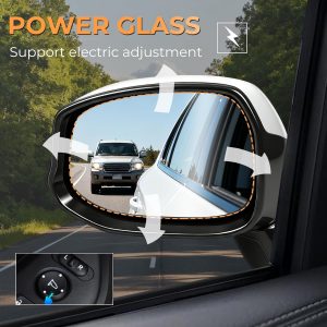 Left Driver Side Mirror compatible with Honda Civic 2012 2013 2014 2015 replace 76252TR0A01 with Power Glass 3 pin White