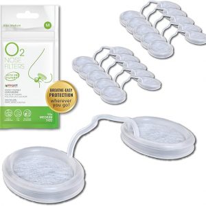 Filtros de nariz O2 con filtración 3M, pantallas nasales para alergias, polvo y humo, filtros nasales sin drogas y sin látex, protección invisible contra alergias (medio x 10)