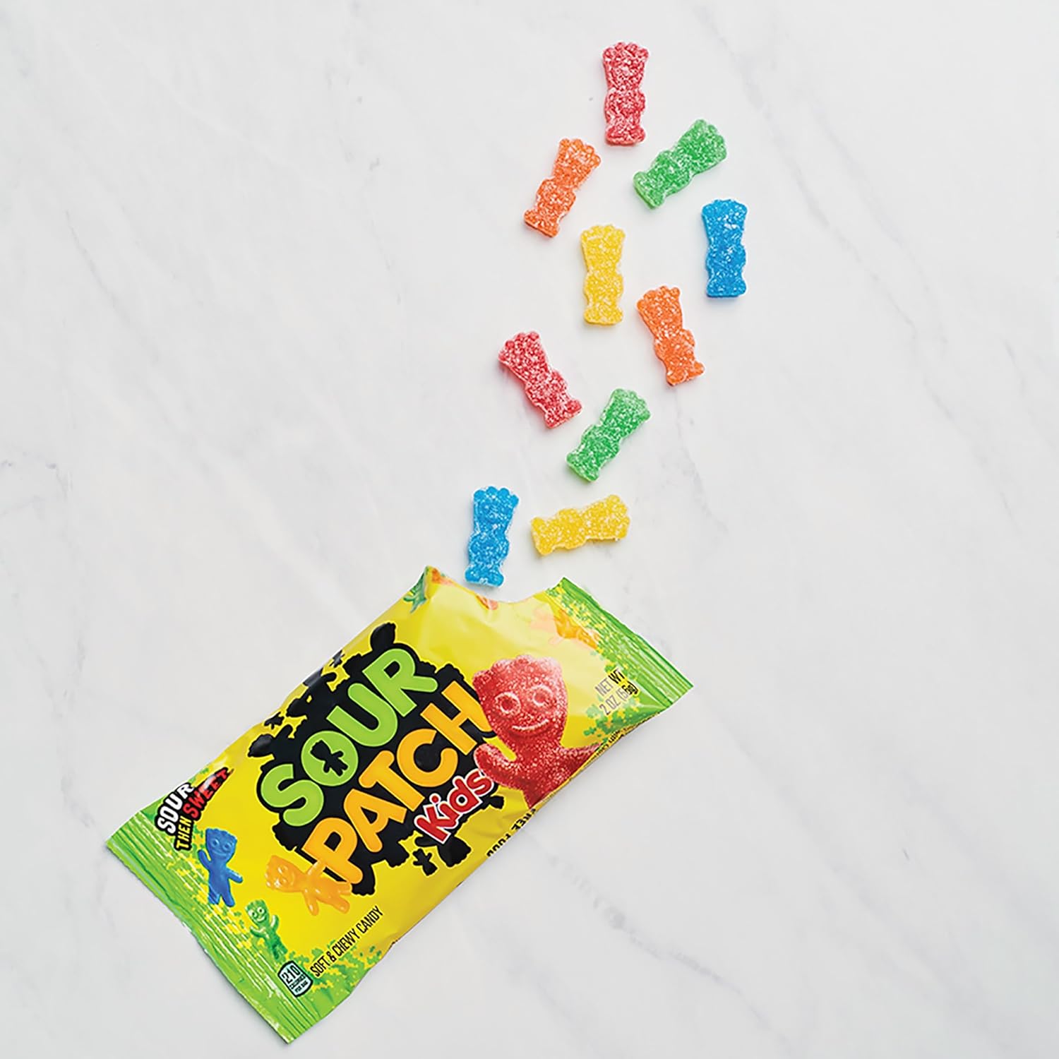 SOUR PATCH KIDS Caramelos suaves y masticables, 2 onzas