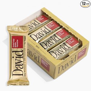 David High Protein Bars No Sugar - Sugar Free Protein Bars, Low Carb, Gluten Free - 28g of Protein, 150 Calories - David Bar On-The-Go Snack - Fudge Brownie Flavor, Pack of 12