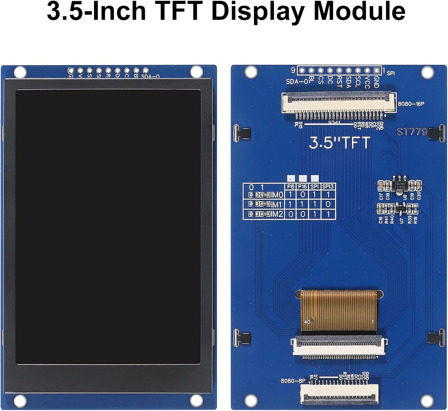 2 unids 3.5 "SPI TFT LCD módulo de pantalla 320x480 RGB LCD 3.3 V ST7796 unidad SPI interfaz 8pin a todo color para Arduino DIY