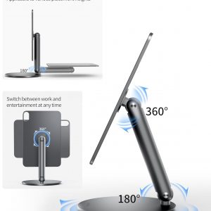 LULULOOK Soporte magnético de 360° para iPad mini 7 A17 Pro/Mini 6 de 8.3 pulgadas (2024/2021), soporte de mesa plegable de aleación de aluminio para tableta con base giratoria para Apple iPad mini 7