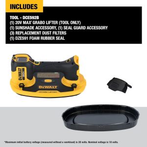 DEWALT 20V MAX Cordless GRABO Suction Lifter, Bare Tool Only, Lift-load Capacity of Up to 265 lbs. (DCE592B)