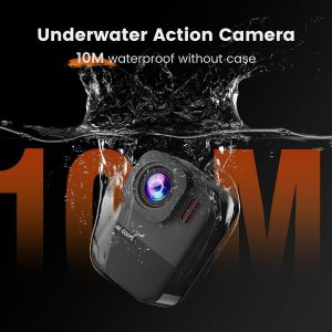 Cámara de acción 4K60fps bajo el agua - IPX7 10M cámaras de acción impermeables, cámara deportiva con pantalla táctil de 48 MP con estabilización de 6 ejes, cámara WiFi con zoom 8X para buceo