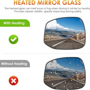 Left Driver Side Mirror Glass Replacement Compatible with 2012-2013 Honda Civic Rear View Side Heated Mirror Replace 76253TR3A01