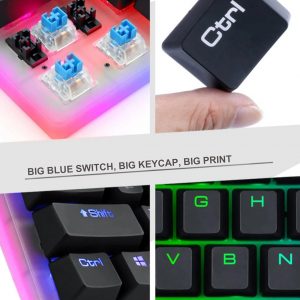 Redragon K605 Alien Giant Mechanical Gaming Keyboard, Super Big 61 Keys & Outemu Blue Switch, RGB LED Backlit Ergonomic Wired Type-C Full Key Conflict Free Anti-Ghosting NKRO Keyboard