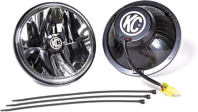 KC HiLiTES 42361 Gravity LED 7" DOT Headlight, Jeep TJ 97-06/H4 Universal - Pair Pack System