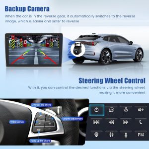[4G+64G] Android 15 Car Radio for Kia Sportage 2010-2016 with Wireless Carplay/Android Auto, 9 Inch HD Touchscreen Car Stereo with GPS WiFi Bluetooth FM/RDS EQ SWC Backup Camera MIC