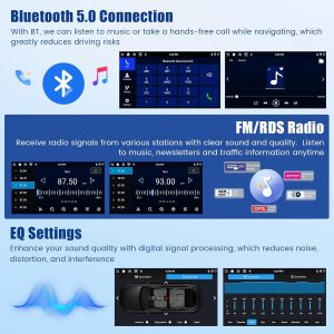 [4G+64G] Android 15 Car Radio for Kia Sportage 2010-2016 with Wireless Carplay/Android Auto, 9 Inch HD Touchscreen Car Stereo with GPS WiFi Bluetooth FM/RDS EQ SWC Backup Camera MIC