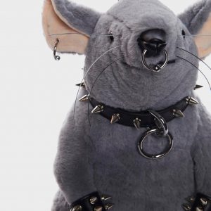 Dolls Kill Gnaw On This Rat Mochila de Current Mood – Bolso de piel sintética con tirantes ajustables, herrajes perforados y gargantilla extraíble – Talla única