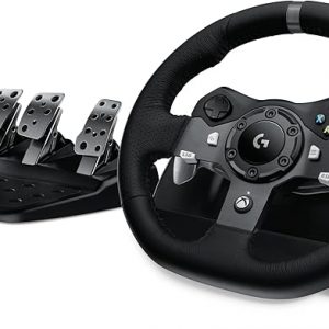 Logitech G920 Driving Force Racing Wheel and Floor Pedals, Real Force Feedback, Stainless Steel Paddle Shifters, Leather Steering Wheel Cover for Xbox Series X|S, Xbox One, PC, Mac - Black