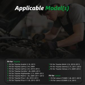 Variable Valve Timing VVT Solenoid, 2pcs Camshaft & Crankshaft Position Sensor, for Toyota Avalon Camry Corolla Matrix Prius RAV4 Sienna Venza 09-13,for Lexus CT200h ES300h 11-13