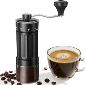 Mini Manual Coffee Grinder with 40 Adjustable Settings, Portable Hand Coffee Bean Mill with 30g Capacity, Conical Burr Coffee Grinder with Crank for Travel, Camping, Office, Espresso, Pour Over, etc