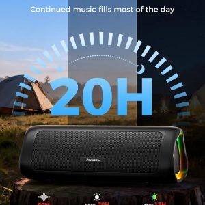 Bluetooth Speaker with HD Sound, Portable Wireless, IPX5 Waterproof, Up to 20H Playtime, TWS Pairing, BT5.3, for Home/Party/Outdoor/Beach, Electronic Gadgets, Birthday Gift (Black)