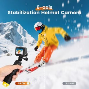 Cámara de acción 4K60fps bajo el agua - IPX7 10M cámaras de acción impermeables, cámara deportiva con pantalla táctil de 48 MP con estabilización de 6 ejes, cámara WiFi con zoom 8X para buceo