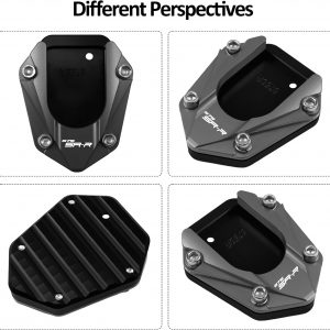 For CFMOTO 675SS 675SR 675SRR 675 SR 675SR-R 2024 2025 Kickstand Base Plate Motorcycle Stand Pad and Keychain Set (Grey)