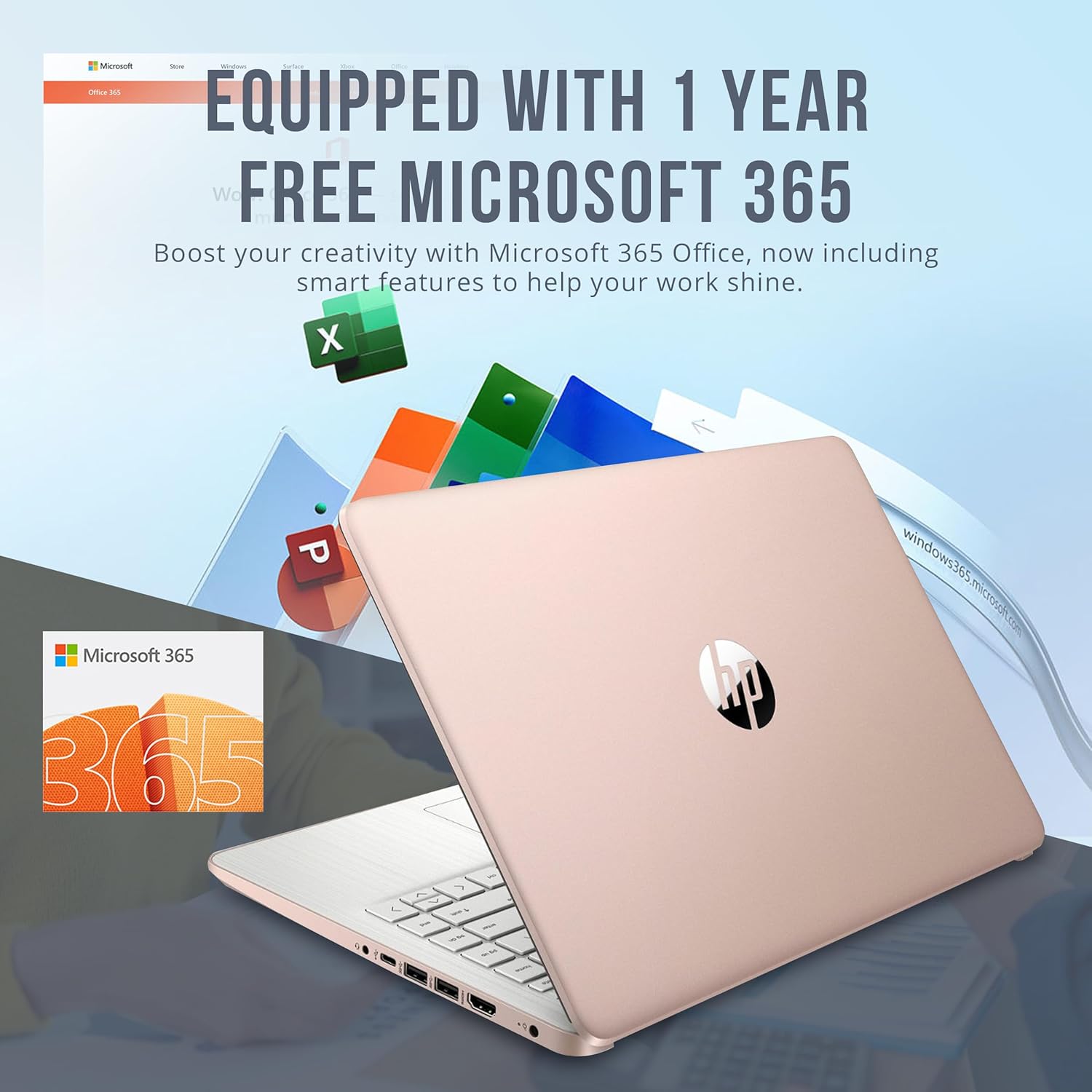 HP Stream 14" Laptop HD BrightView de 14 pulgadas, Procesador Intel N150, 16 GB de RAM, 416 GB de almacenamiento (128 GB eMMC + 288 GB conjunto de estación de acoplamiento), gráficos Intel UHD, cámara