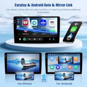 [4G+64G] Android 15 Car Radio for Kia Sportage 2010-2016 with Wireless Carplay/Android Auto, 9 Inch HD Touchscreen Car Stereo with GPS WiFi Bluetooth FM/RDS EQ SWC Backup Camera MIC