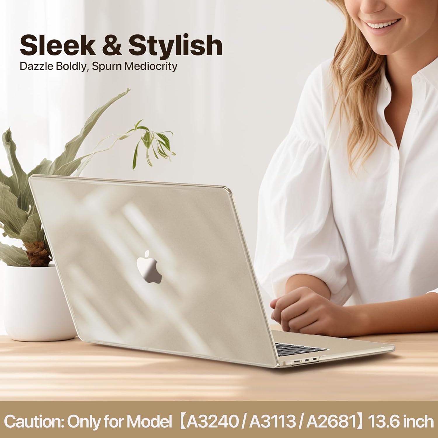 Compatible con Funda para MacBook Air de 13 pulgadas, Carcasa Transparente Cristalina, Se Adapta a Modelos 2022-2025 M4/M3/M2 A3240 A3113 A2681, Diseño Transparente a Juego de Color para Todos