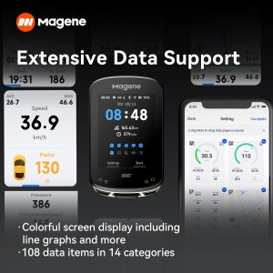 Magene C506SE - Computadora inalámbrica para bicicleta con GPS - Pantalla a color de 2.4 pulgadas, navegación de ruta, Bluetooth y WiFi, posicionamiento rápido 5s, soporta 9 dispositivos de ciclismo