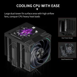 Thermalright Phantom Spirit 120 Vision EVO CPU Air Cooler, Twin Tower Radiator 2150RPM Speed,480x480 Resolving Power IPS Screen with 3.95in,Computer Cooler for Intel lga1851/1700/115x,AM4/AM5