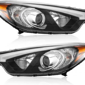 Headlight Assembly Compatible with 2014 2015 2016 Kia Forte Forte5 LX EX 92101-A7200 92102-A7200, Driver & Passenger Side