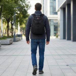 SwissGear 1900 Scansmart Mini/Slim Version, Fits Most 13 Inch Laptops and Tablets, TSA Friendly Backpack, Black