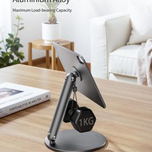 LULULOOK Soporte magnético de 360° para iPad mini 7 A17 Pro/Mini 6 de 8.3 pulgadas (2024/2021), soporte de mesa plegable de aleación de aluminio para tableta con base giratoria para Apple iPad mini 7