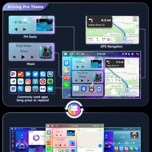 8 Core 6G 128G Car Stereo Radio for Honda Civic 2001-2005 with Wireless CarPlay Android Auto DSP/36EQ MirrorLink 9 inch 1280x720P IPS Touchscreen Bluetooth 5.0 GPS FM/RDS WiFi AHD Backup Camera