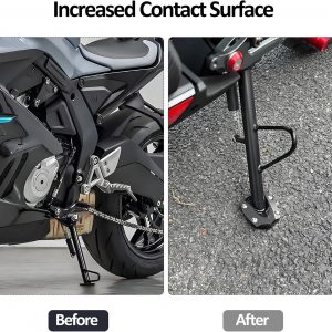 For CFMOTO 675SS 675SR 675SRR 675 SR 675SR-R 2024 2025 Kickstand Base Plate Motorcycle Stand Pad and Keychain Set (Grey)