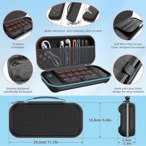 Switch 2 Accessories, Bundle Case for Nintendo Switch 2 (2025), MENEEA 20-IN-1 Kits: Carrying Case, Controller Charger Dock, Grips for Joy Con,Steering Wheels for Mario Kart,Protective Cover for Controller Console for Switch 2 (Black)
