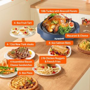 Nuwave Oven Pro Plus Air Fryer, Infra-Red Countertop, 2025 Advanced Convection, No Defrosting or Preheating, Cook Fresh or Frozen, Durable Power Dome, 100 Presets & 50 Memory, PFAS Free, Dark Blue