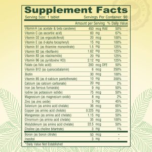 DEVA Tiny Tablets Vegan Multivitamin for Women & Men 2-Pack with Iron, Vitamin C, E, B Complex Vitamins, Zinc, 90 Tablets Each